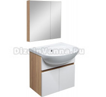 Мебель для ванной комнаты Runo Лада 60 подвесная, блэквуд, белая