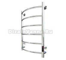 Полотенцесушитель электрический Тругор Пэк сп 5 80x55 см, подключение справа, слева, скрытое подключение справа, глянцевый хром, лесенка, дуга