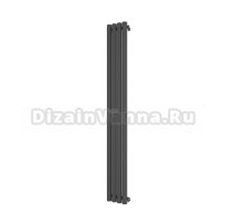 Радиатор стальной трубчатый Faberg Steelion 1.50 вертикальный, 4 секции, дизайнерский, боковое проходное подключение, серый антрацит RAL 7016