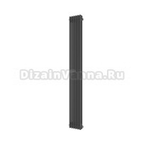 Радиатор стальной трубчатый Faberg Alivento 2 вертикальный, 2 трубы, 6 секций, дизайнерский, боковое проходное подключение, серый антрацит RAL 7016