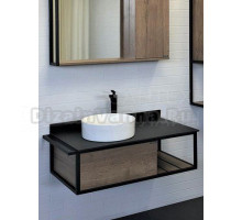 Тумба с раковиной Comforty Лиссабон 95 подвесная, темный дуб