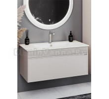 Тумба с раковиной Comforty Мадрид 100 подвесная, серый шелк