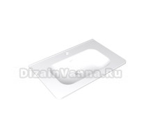 Мебельная раковина Jorno Sturdy 70 накладная, глянцевая белая, прямоугольная, фаянс