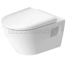 Унитаз подвесной Duravit D-Neo 45780900A1 безободковый, с микролифтом, глянцевый белый
