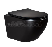 Унитаз подвесной Splendy Light LI10152VTYBMB безободковый, с микролифтом, матовый черный