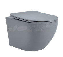 Унитаз подвесной Splendy Light LI10152VTYDMD безободковый, с микролифтом, матовый серый