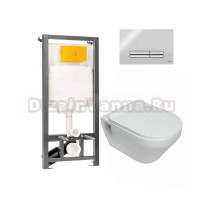Комплект 4 в 1 Sanita luxe Set.SL.Novel.SLM.DM/OLI.SM.CH.G.S2 Унитаз подвесной Novel RML SLM с сиденьем микролифт + Инсталляция OLI с кнопкой глянцевый хром