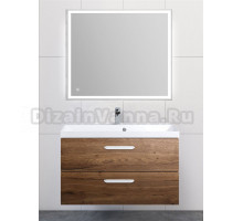 Мебель для ванной комнаты BelBagno Aurora 90 rovere tabacco, ручки белый глянец