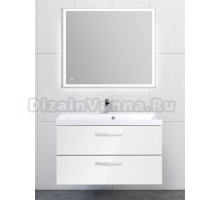 Мебель для ванной комнаты BelBagno Aurora 90 bianco lucido, ручки матовые белые