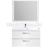 Мебель для ванной комнаты BelBagno Aurora 90 bianco lucido, ручки матовый хром