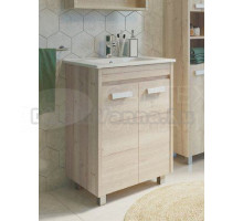 Тумба с раковиной Comforty Марио 60 напольная, дымчатый дуб