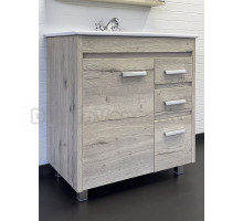 Тумба с раковиной Comforty Марио 75 напольная, дымчатый дуб