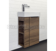 Тумба с раковиной Comforty Матэ 40 подвесная, темно-коричневый дуб