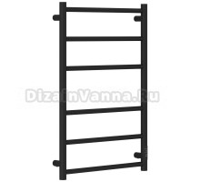 Полотенцесушитель электрический Стилье Формат 27 31528-8050 80x55 см, подключение справа, скрытое подключение справа, матовый черный, лесенка