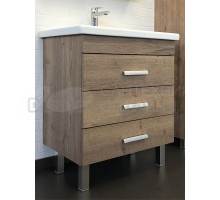Тумба с раковиной Comforty Никосия 70Н напольная, темный дуб