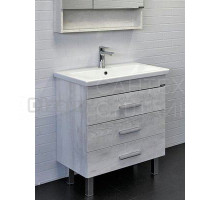 Тумба с раковиной Comforty Никосия 70Н напольная, белый дуб