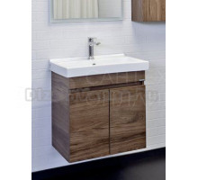 Тумба с раковиной Comforty Осло 60 подвесная, темно-коричневый дуб