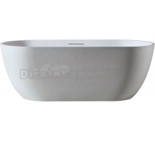 Ванна из искусственного камня AltroBagno Bruna 090201 170x75 см, отдельностоящая, матовая белая, овальная, на ножках, с донным клапаном, с подголовником