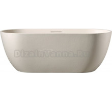 Ванна из искусственного камня AltroBagno Bruna 090203 170x75 см, отдельностоящая, овальная, на ножках, с донным клапаном, с подголовником