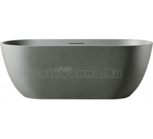 Ванна из искусственного камня AltroBagno Bruna 090204 170x75 см, отдельностоящая, овальная, на ножках, с донным клапаном, с подголовником