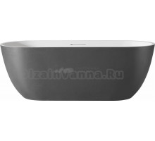 Ванна из искусственного камня AltroBagno Bruna 090205 170x75 см, отдельностоящая, овальная, на ножках, с донным клапаном, с подголовником