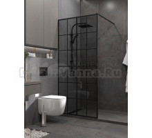 Душевая перегородка Teymi Helmi T00311 90x200 см, профиль черный матовый, стекло тонированное