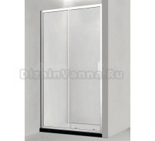 Душевая дверь в нишу Veconi Vianno VN-46 130x195, профиль матовый хром, стекло прозрачное