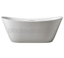 Ванна из искусственного камня AltroBagno Fiorina 090216 170x75 см, отдельностоящая, матовая белая, овальная, на ножках, с донным клапаном