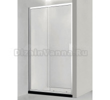 Душевая дверь в нишу Veconi Vianno VN-46 140x195, профиль матовый хром, стекло прозрачное