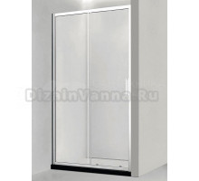 Душевая дверь в нишу Veconi Vianno VN-46 150x195, профиль матовый хром, стекло прозрачное