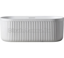 Ванна из искусственного камня AltroBagno Gianni 090211 170x75 см, отдельностоящая, матовая белая, овальная, на ножках, с донным клапаном, с подголовником