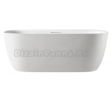 Ванна из искусственного камня AltroBagno Luciana 090221 170x80 см, отдельностоящая, матовая белая, овальная, на ножках, с донным клапаном