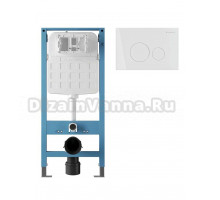 Инсталляция с кнопкой Aqueduto Tecnica Novo TEC11CIR0210 цвет глянцевый белый, крепление к полу и стене, с регулировкой по высоте, с шумоизоляцией