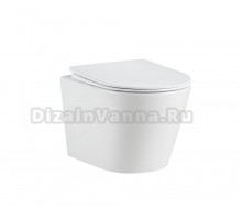 Унитаз подвесной Taliente Altamarea AL65003 безободковый, с микролифтом, глянцевый белый