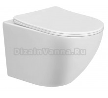 Унитаз подвесной Taliente Amato AM25010 безободковый, с микролифтом, глянцевый белый