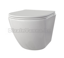 Унитаз подвесной Taliente Amato AM45005 безободковый, с микролифтом, глянцевый белый