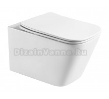 Унитаз подвесной Taliente Correto CR55003 безободковый, с микролифтом, глянцевый белый