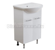 Тумба д/ванной "АлАн-55" белый 2 створки  под раковину Уют-55 (Rosa) (ЛДСП) (разбор)