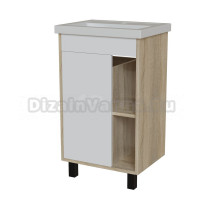 Тумба д/ванной "МИЛТОН-50" Дуб сонома/белый под рак. Фостер 50 (Kirovit) (ЛДСП /ПВХ)