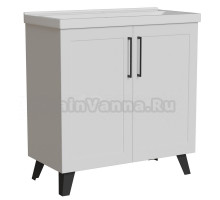 Тумба д/ванной "РИФ-80" 2 створки  белый под рак."Fest- 80"  мебельный (Sanita Luxe)(ПВХ)