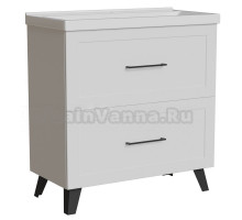 Тумба д/ванной "РИФ-80" 2 ящика  белый под рак."Fest- 80" мебельный (Sanita Luxe)(ПВХ)
