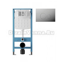 Инсталляция с кнопкой Aqueduto Tecnica Novo TEC11CIR0200 цвет хром, крепление к полу и стене, с регулировкой по высоте, с шумоизоляцией