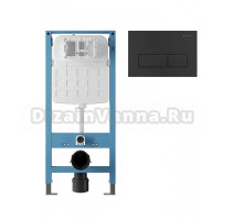 Инсталляция с кнопкой Aqueduto Tecnica Novo TEC11RET0240 цвет матовый черный, крепление к полу и стене, с регулировкой по высоте, с шумоизоляцией