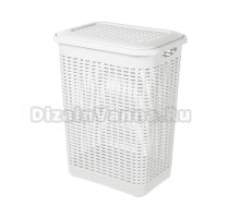 Корзина для белья Econova 232861 30 л, напольная, белая, прямоугольная, пластик