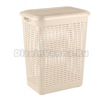 Корзина для белья Econova 209262 50 л, напольная, бежевая, прямоугольная, пластик