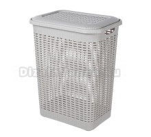 Корзина для белья Econova 209263 50 л, напольная, серая, прямоугольная, пластик