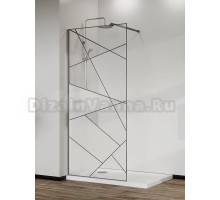 Душевая перегородка AZARIO Walk-in AZ-271-90-MGR-CGP 90х195 см, стекло графический принт, профиль матовый графит
