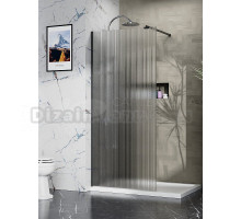 Душевая перегородка AZARIO Walk-in AZ-251-100-MB-CRF 100х195 см, рифленое стекло, профиль матовый черный