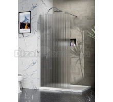 Душевая перегородка AZARIO Walk-in AZ-251-110-MGR-CRF 110х195 см, рифленое стекло, профиль матовый графит