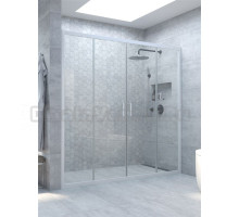 Душевая дверь в нишу Vegas Glass Z2P Novo h2000 210 01 01 210 см, профиль глянцевый белый, стекло прозрачное